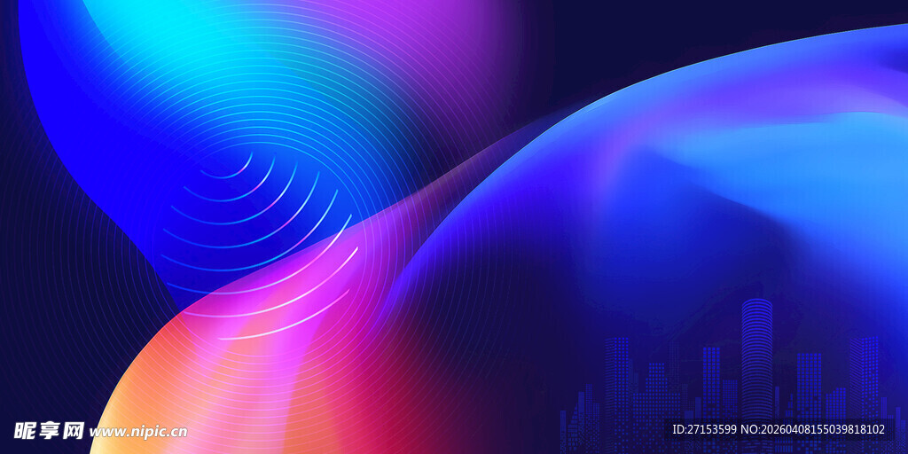 炫彩流体抽象艺术图案