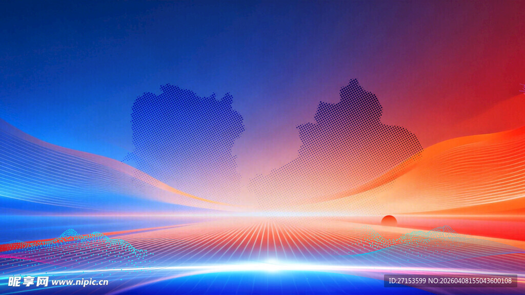 绚丽城市光影背景图