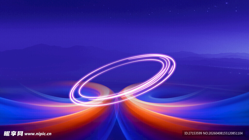 炫彩抽象环形光影图案