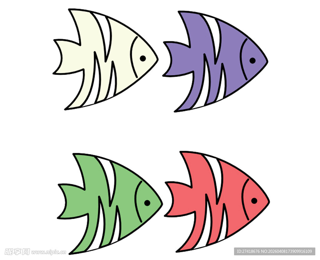 卡通彩色小鱼