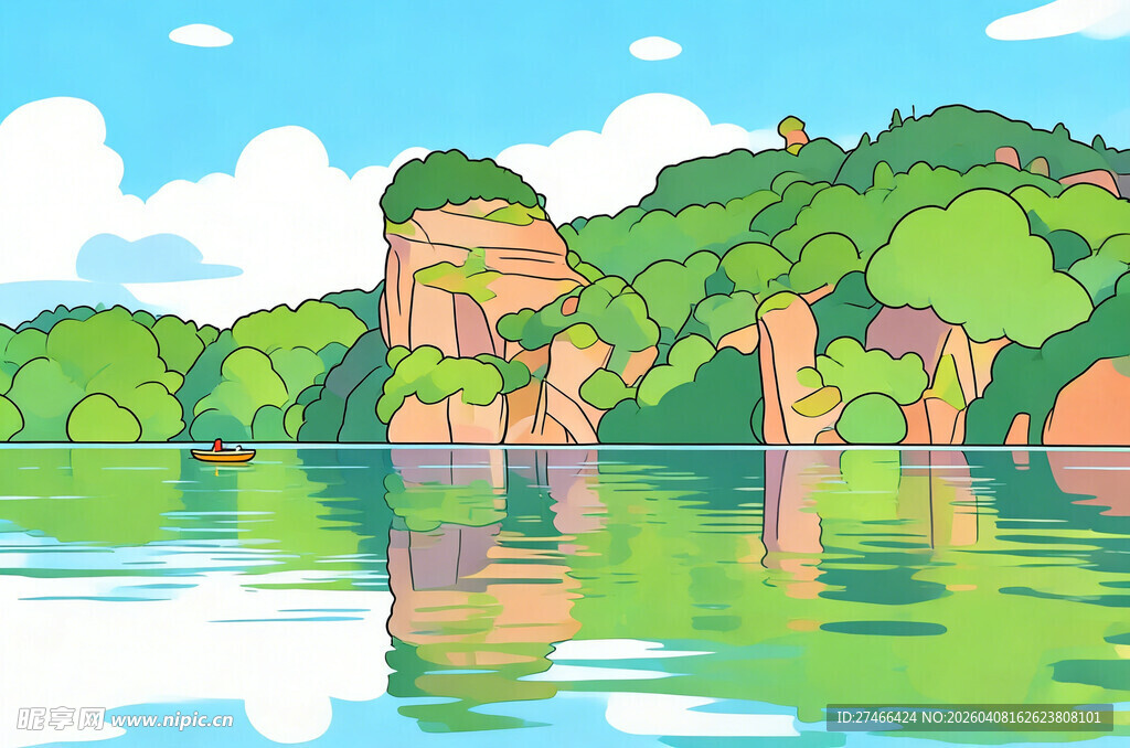 三明市泰宁金湖漫画图