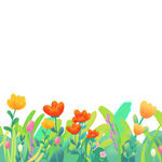 花草底边装饰春天花草绿植