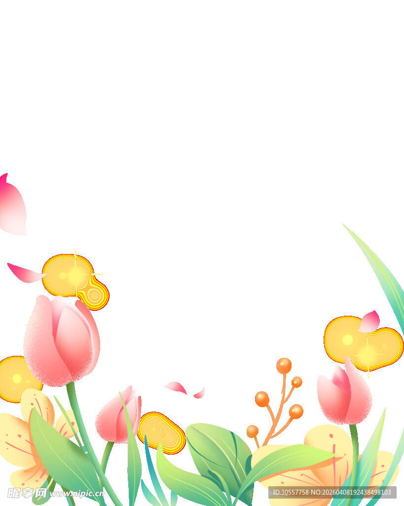 通用花草底边花朵花卉