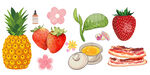 缤纷水果花朵免抠图