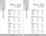 美发价格表模板展示