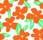 橙色花卉图案背景设计