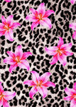 豹纹底粉色花卉图案