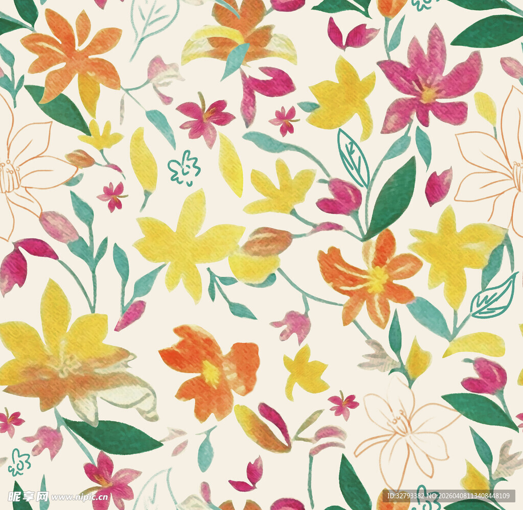 多彩花卉图案背景