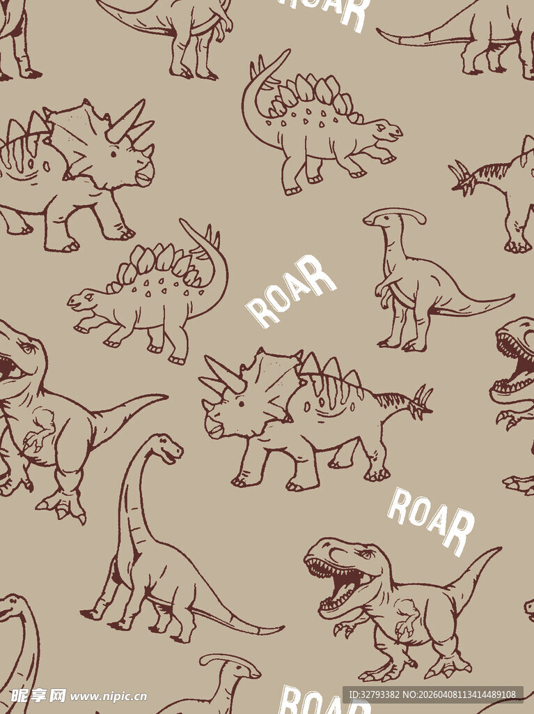 卡通恐龙图案背景设计