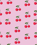 粉色背景樱桃图案设计
