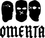神秘蒙面图案与OMERTA字样