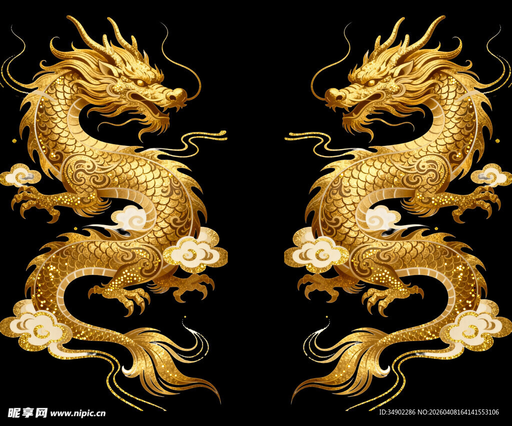 金色祥龙图案