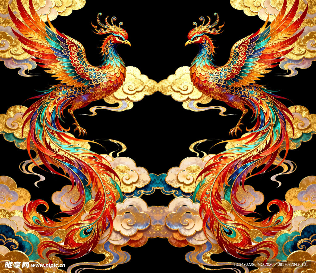 双凤呈祥中式传统图案