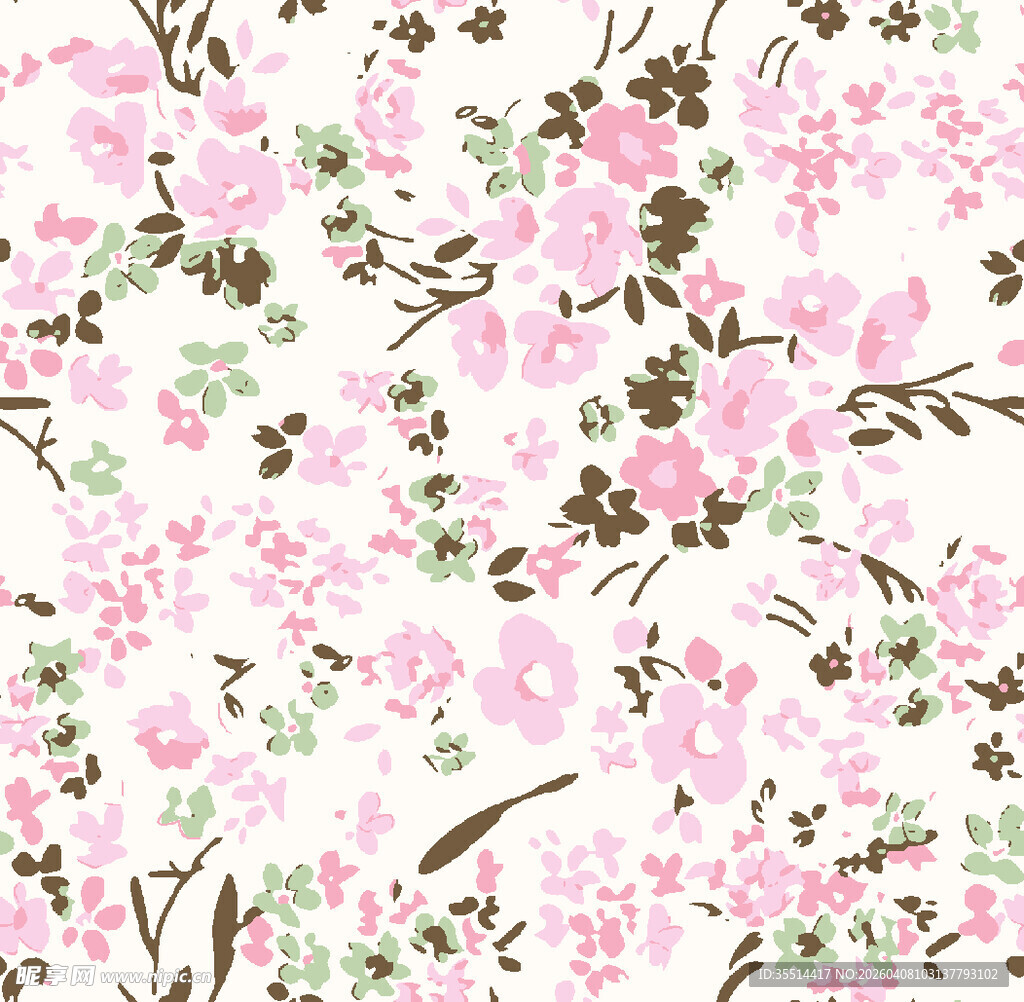 粉色花卉图案背景纹理