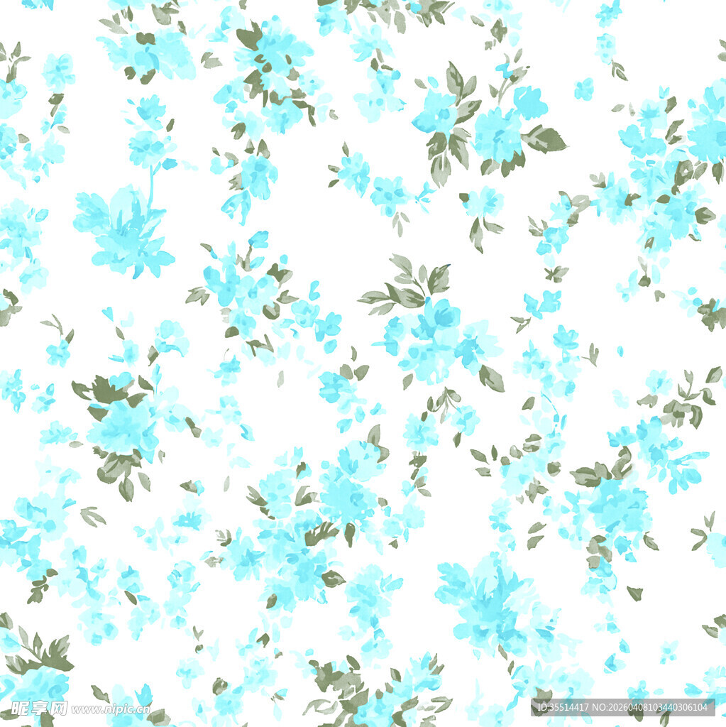 蓝白碎花图案背景