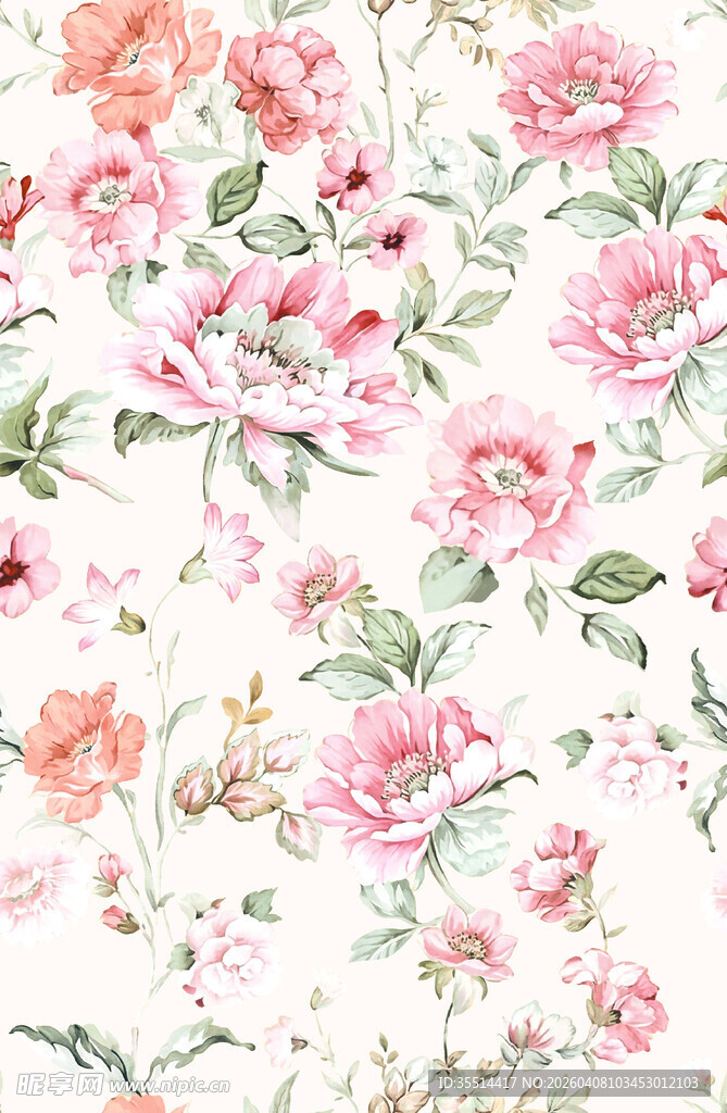 浪漫花卉图案背景