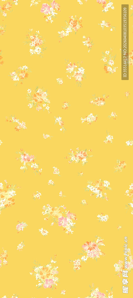 黄色碎花背景图案