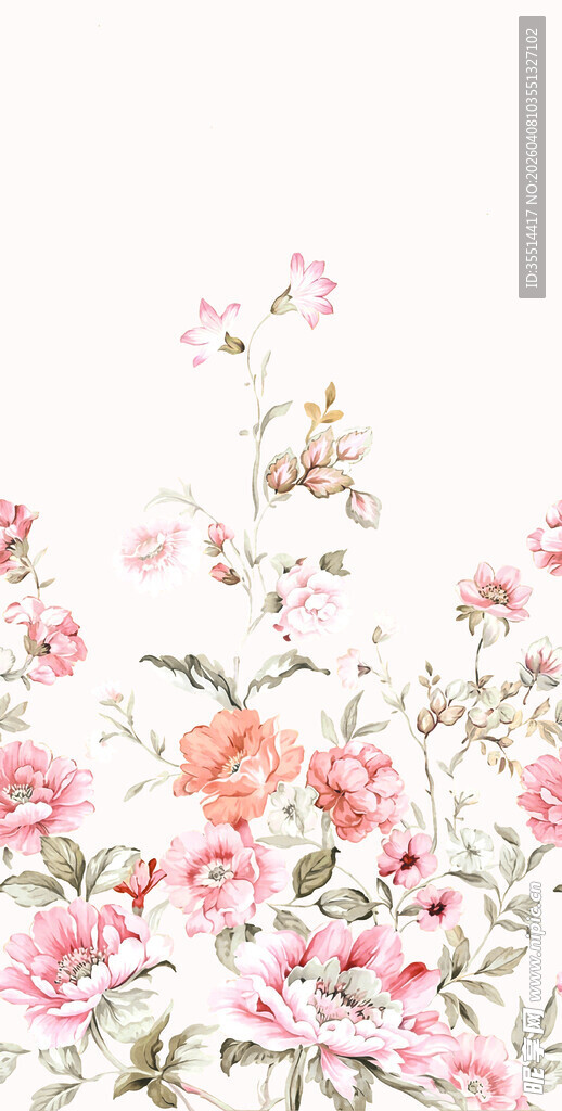 粉色花卉图案背景图