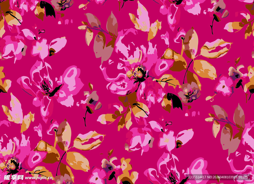 粉色花卉图案背景纹理