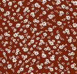 棕底白花碎花布料图案