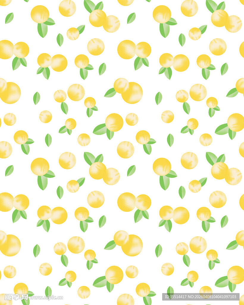 柠檬花卉无缝图案背景