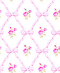 粉色蝴蝶结花朵无缝图案