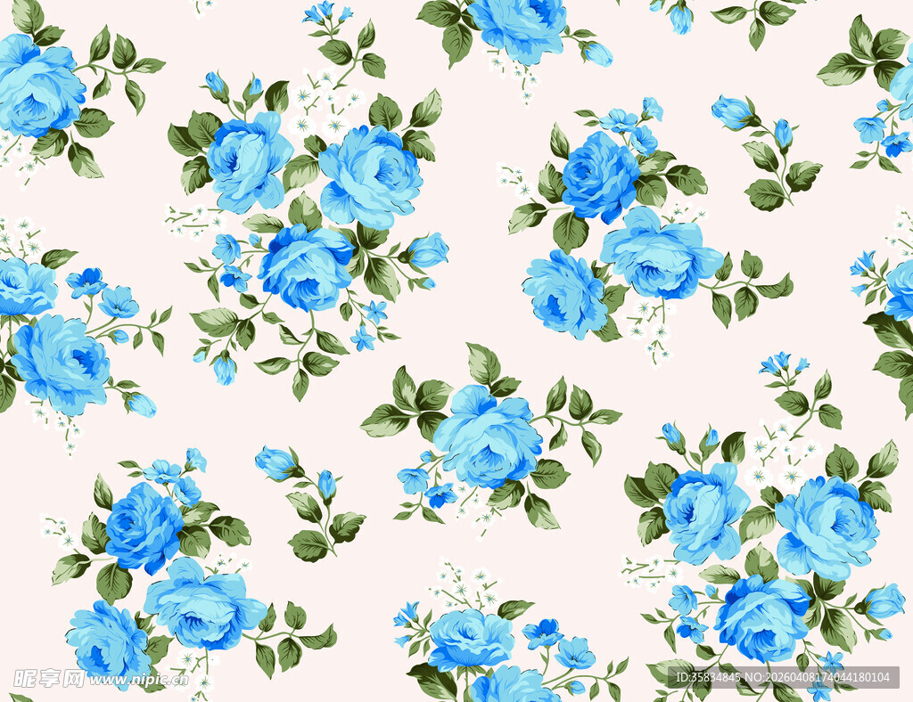 蓝玫瑰 花卉 图案 