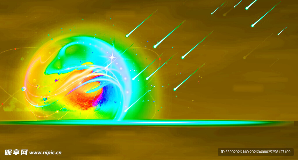 炫彩旋转能量球特效