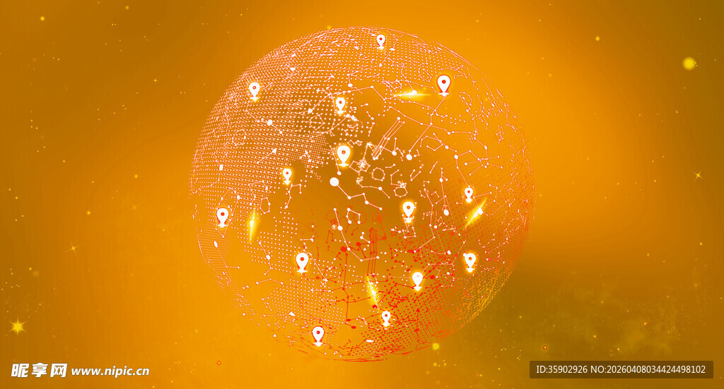 梦幻发光球体璀璨粒子效果