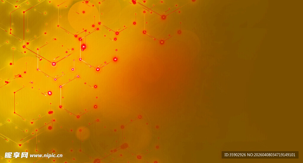 金黄背景上的红色斑点