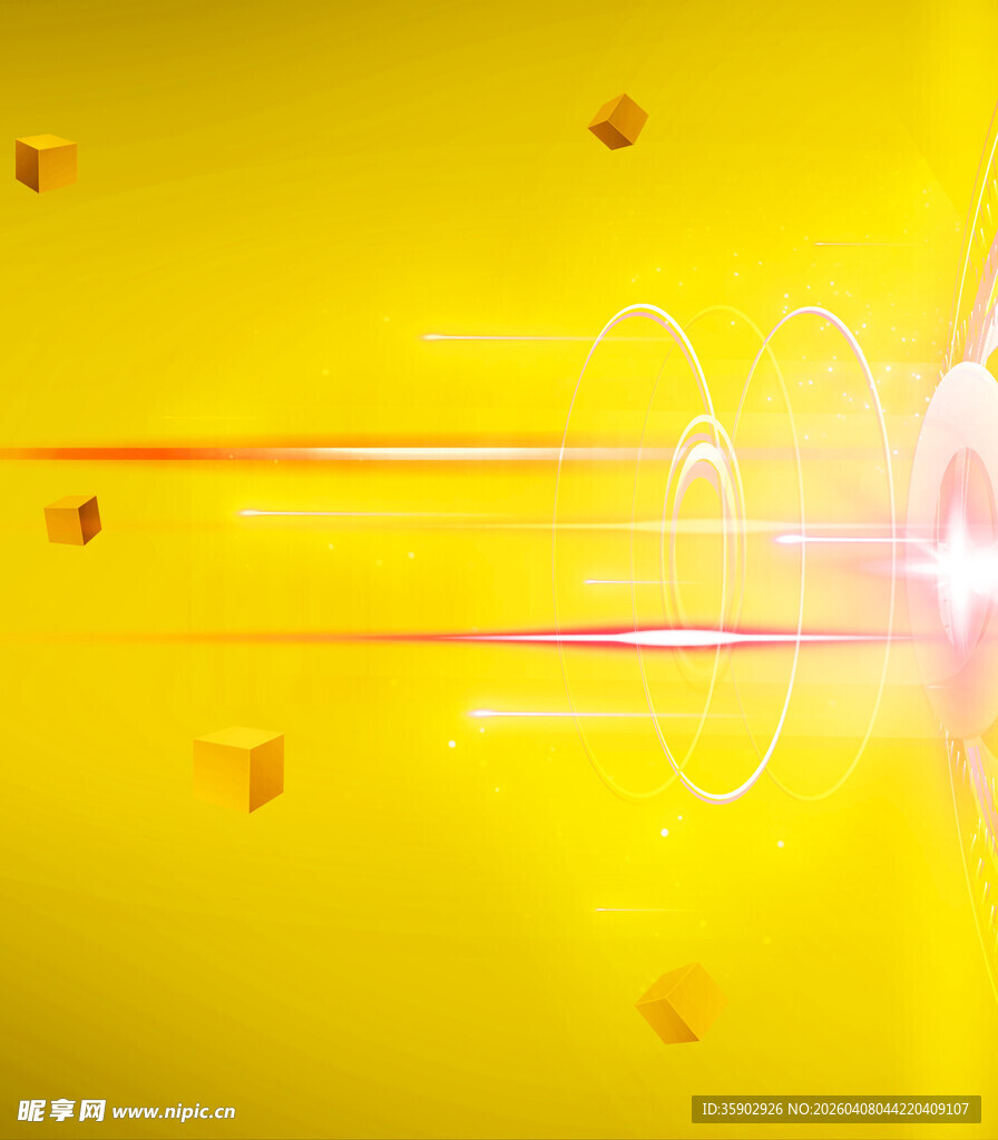 黄色动感光线特效背景图