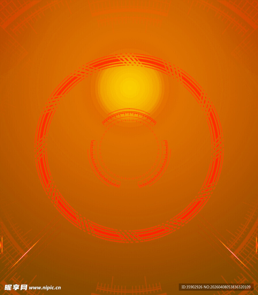 橙色光晕圆形抽象图案