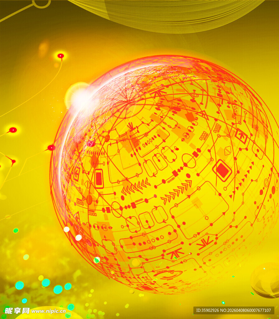 梦幻绚丽的发光球体