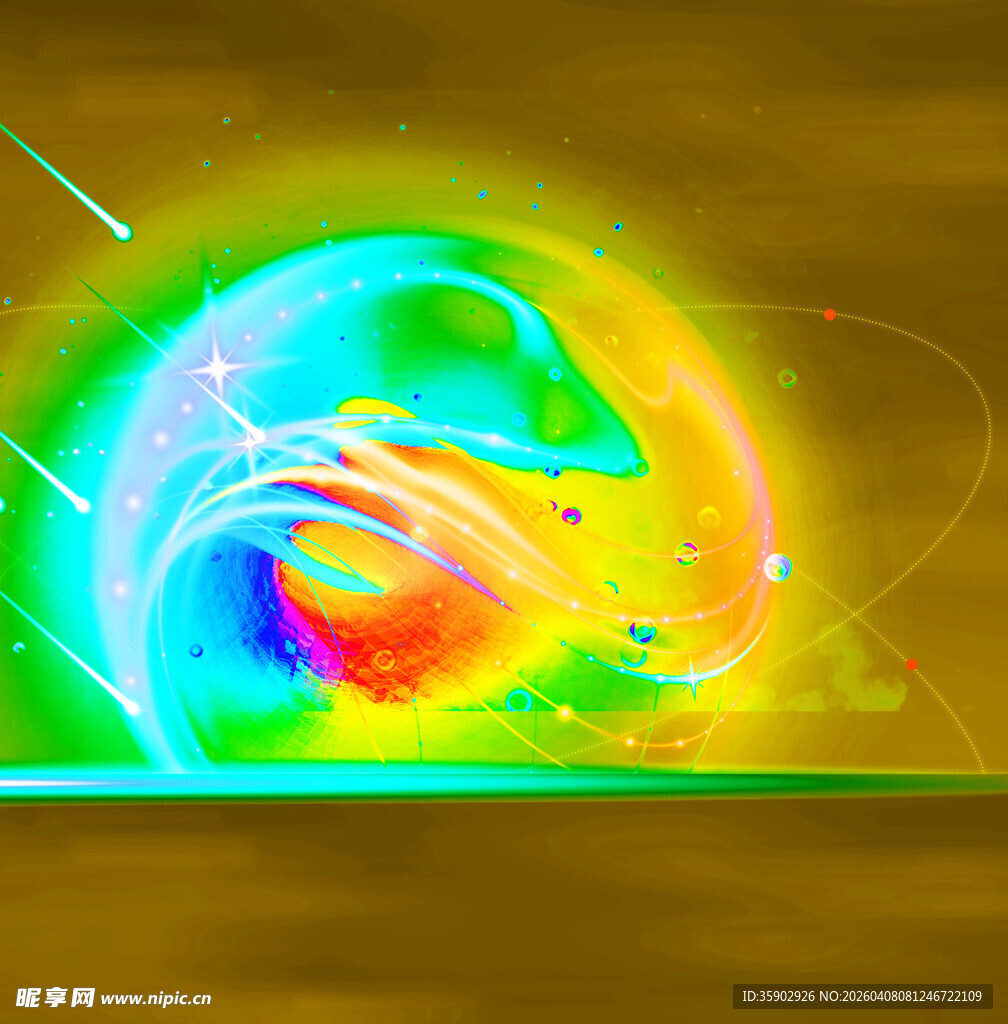 炫彩抽象能量波动画面