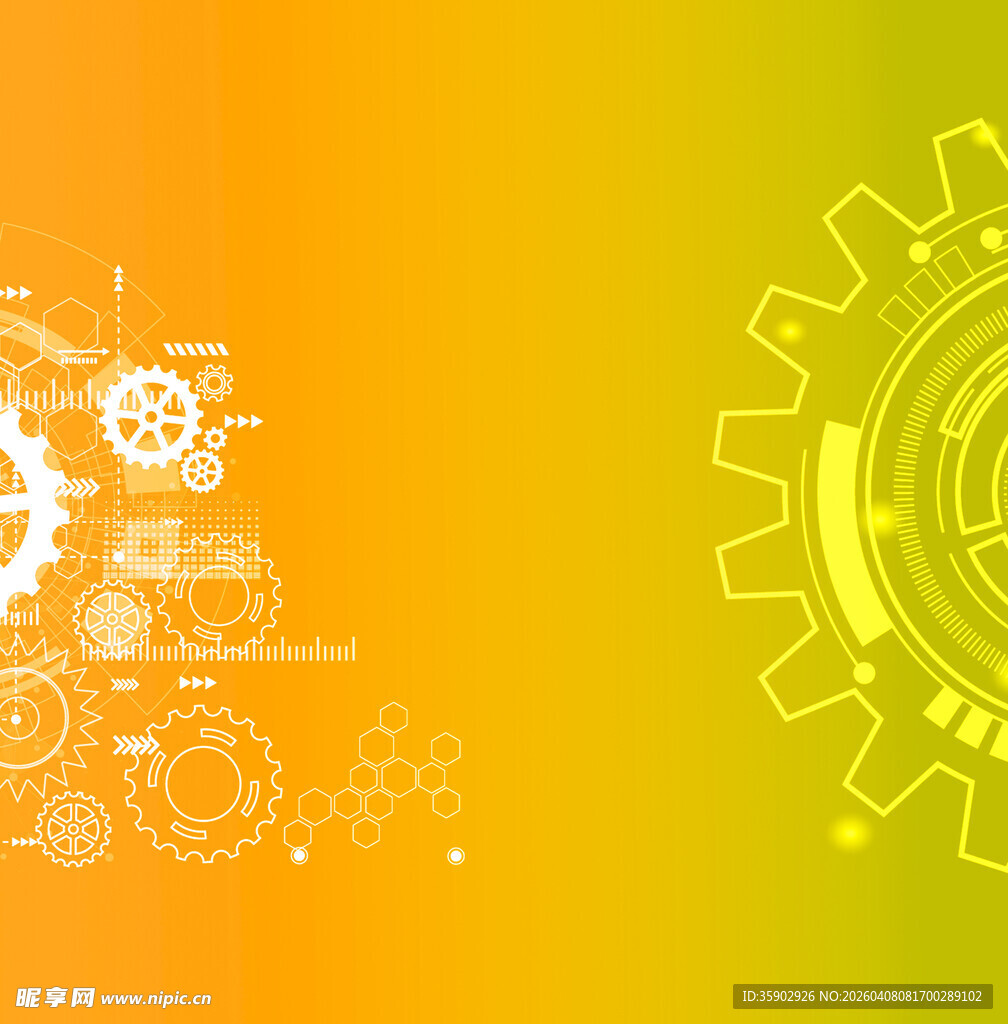 科技风齿轮机械背景图