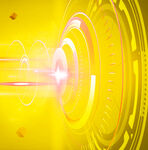 炫彩黄色科技感光环背景