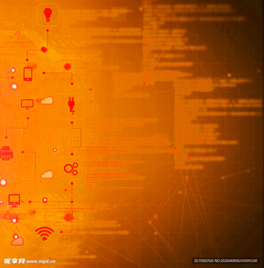 橙黄渐变背景光斑点缀