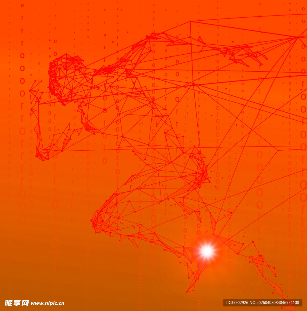 橙色光影下的抽象人物轮廓
