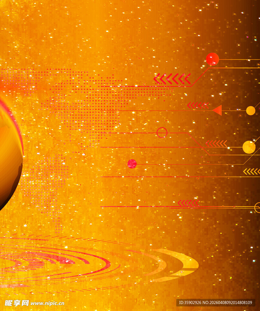 梦幻金色宇宙星球背景