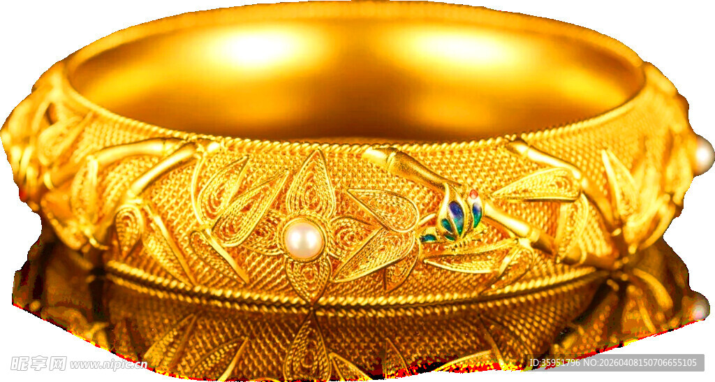 精美黄金雕花手镯