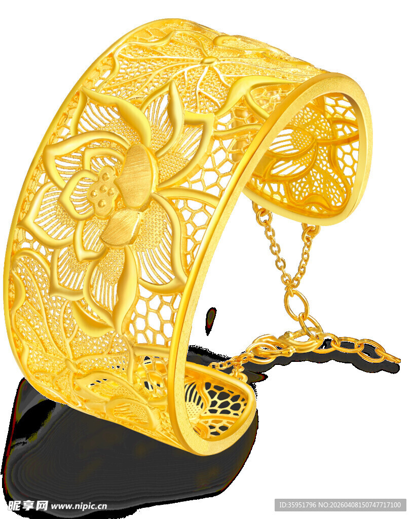 精美镂空黄金手镯