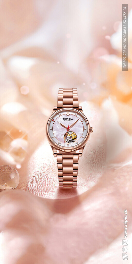 精致玫瑰金女士腕表