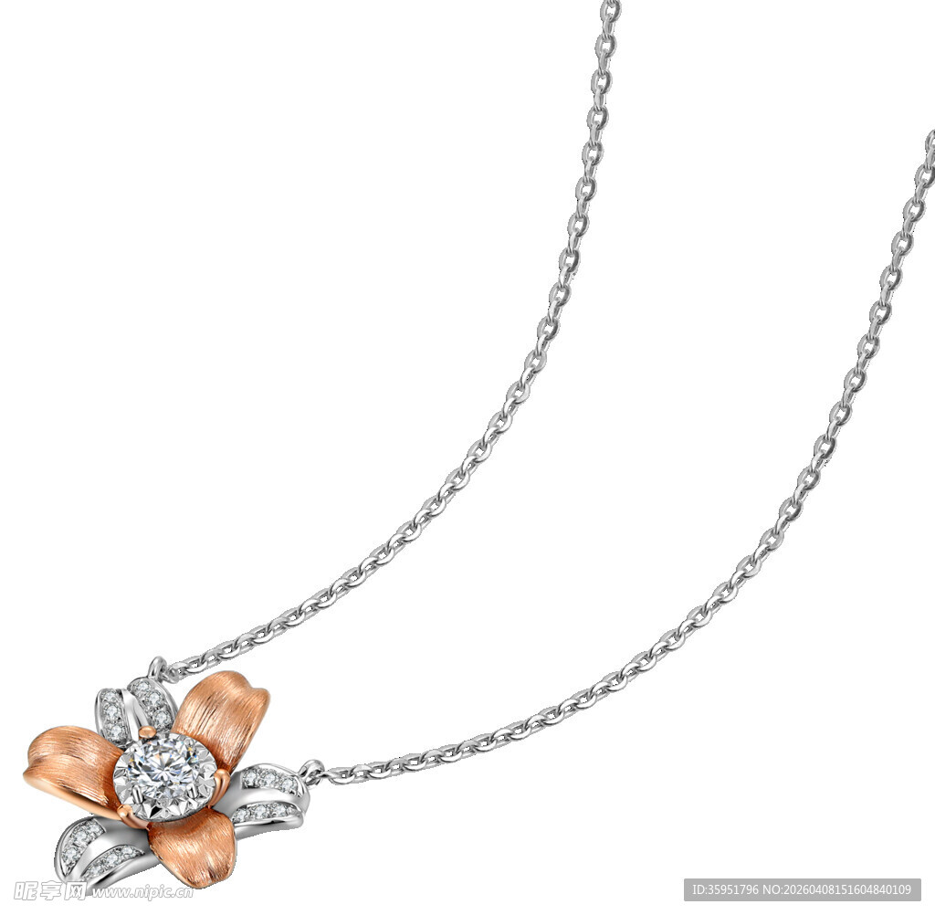花朵造型钻石项链