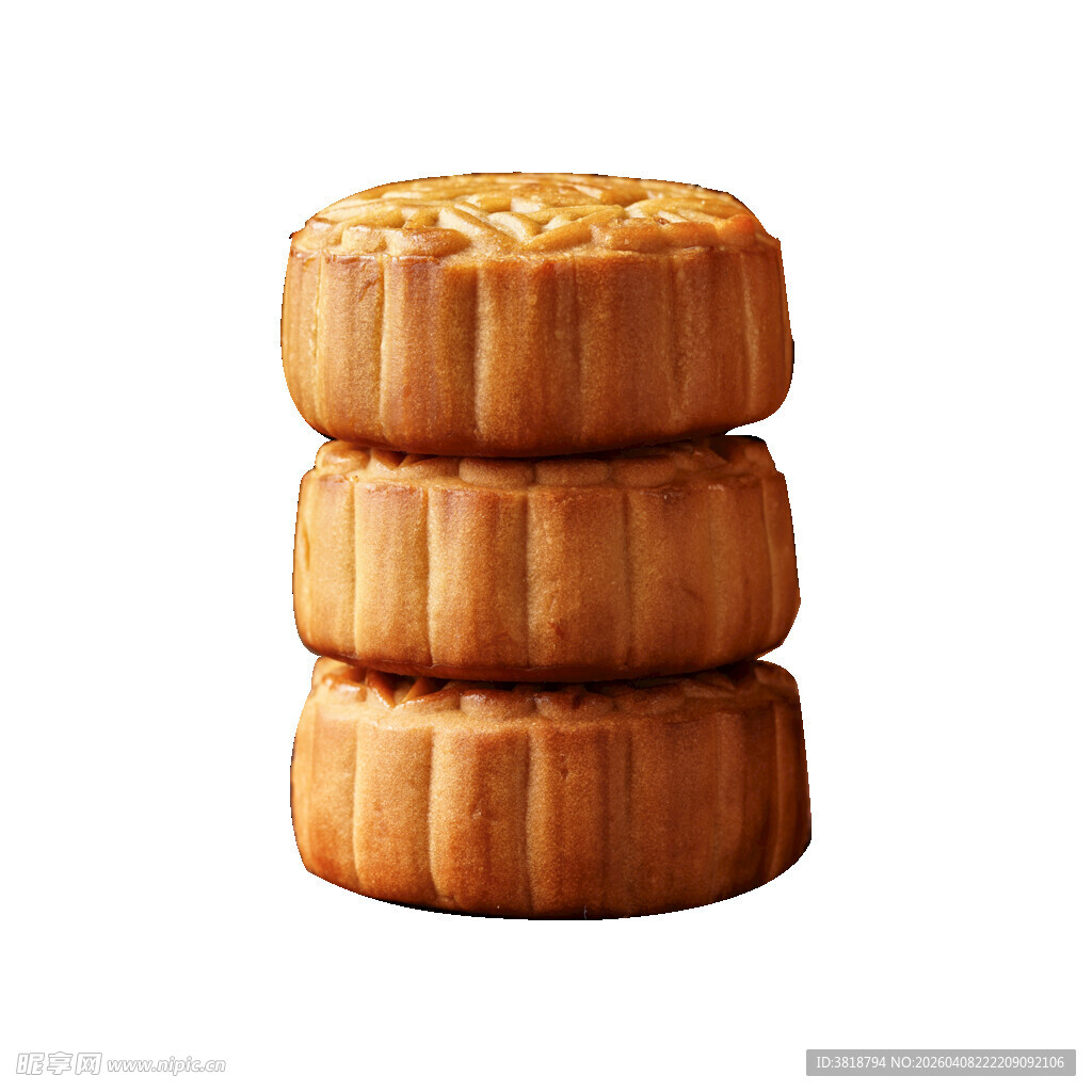 三层堆叠的美味传统月饼