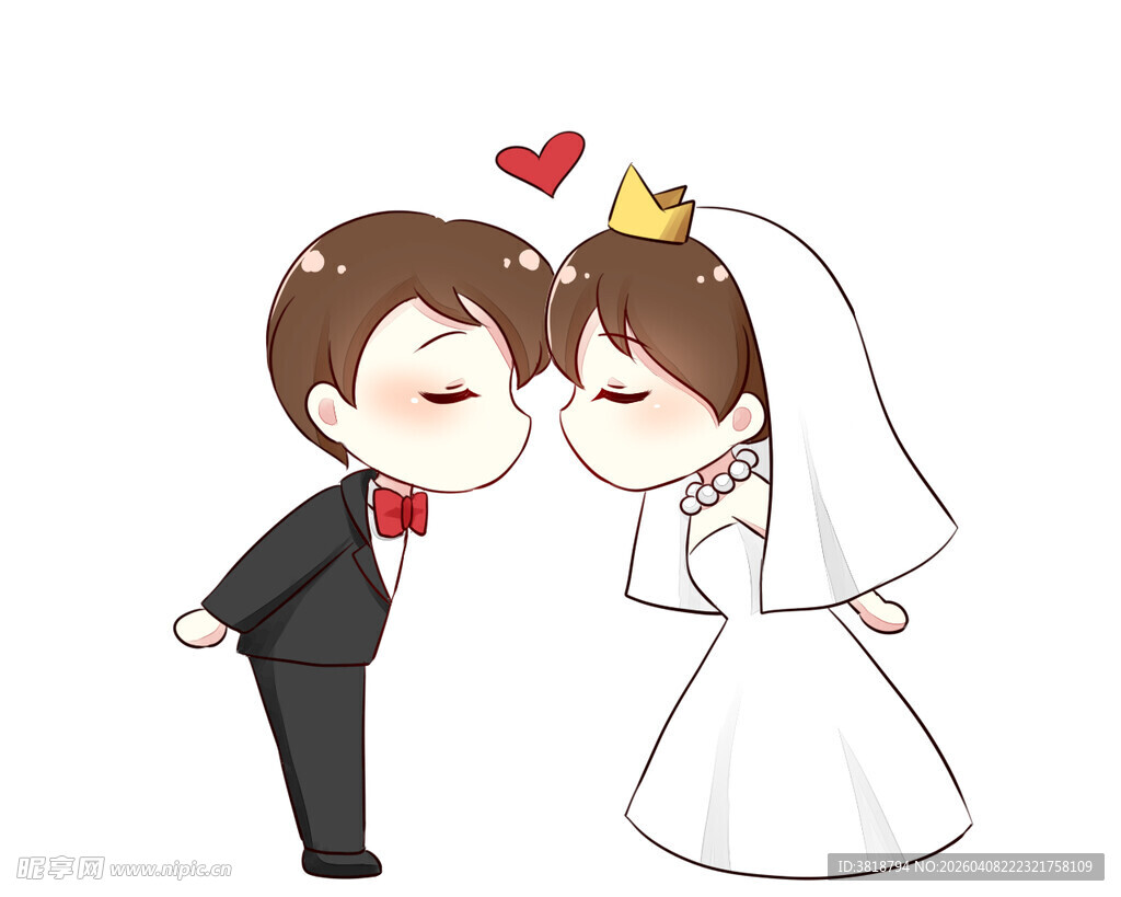 新郎新娘甜蜜亲吻瞬间