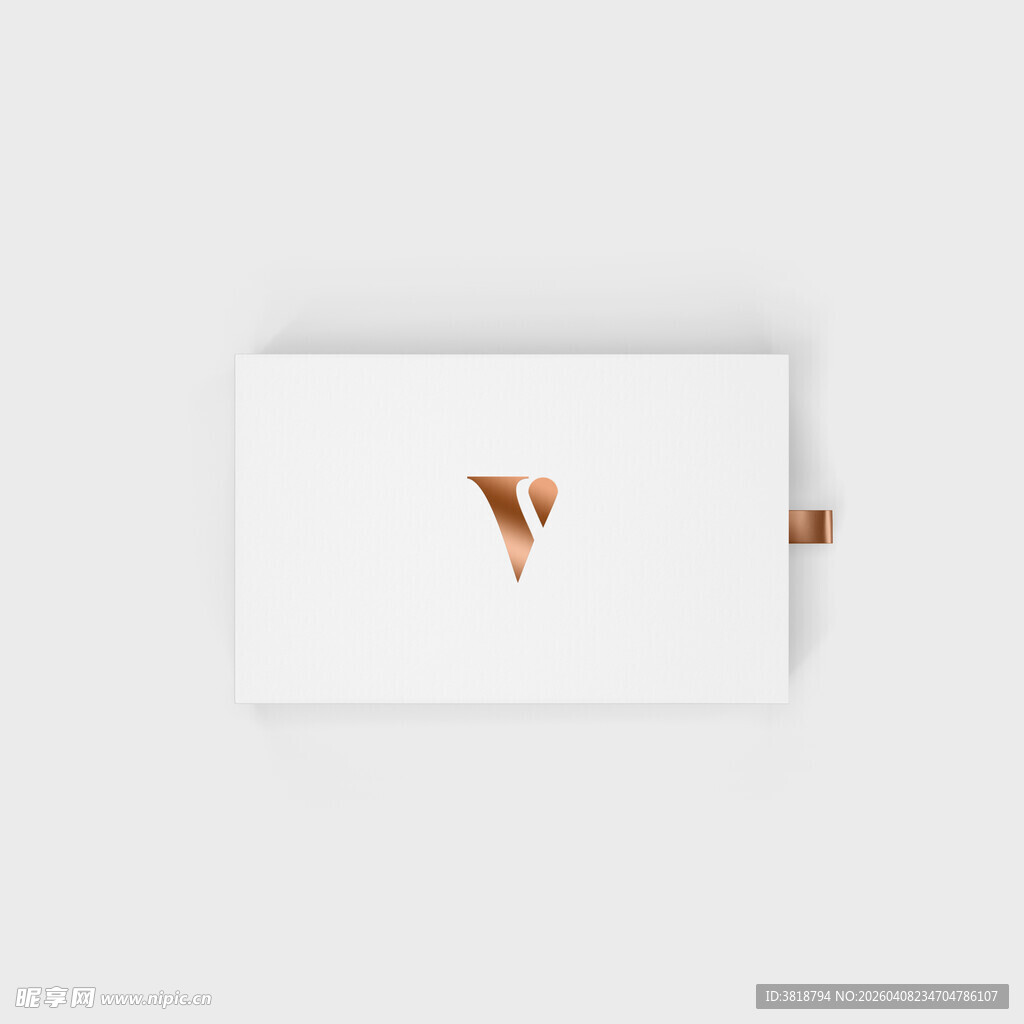 简约白色卡片上的橙色标志样机