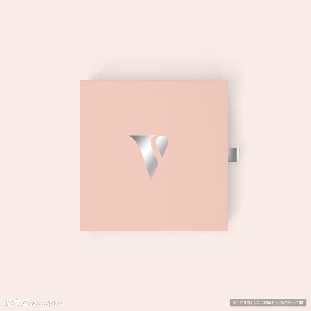 粉色背景上的金属质感字母Y