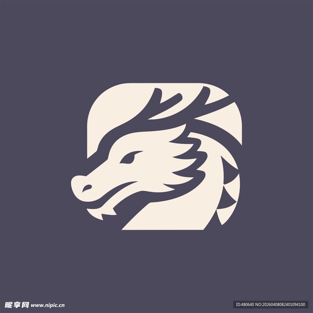 龙形简约图标设计