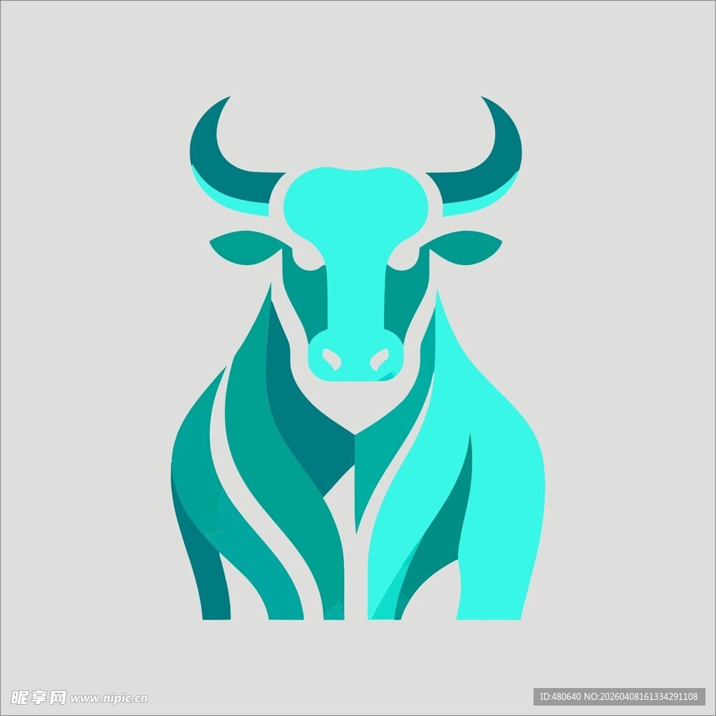 简约风格牛头图标