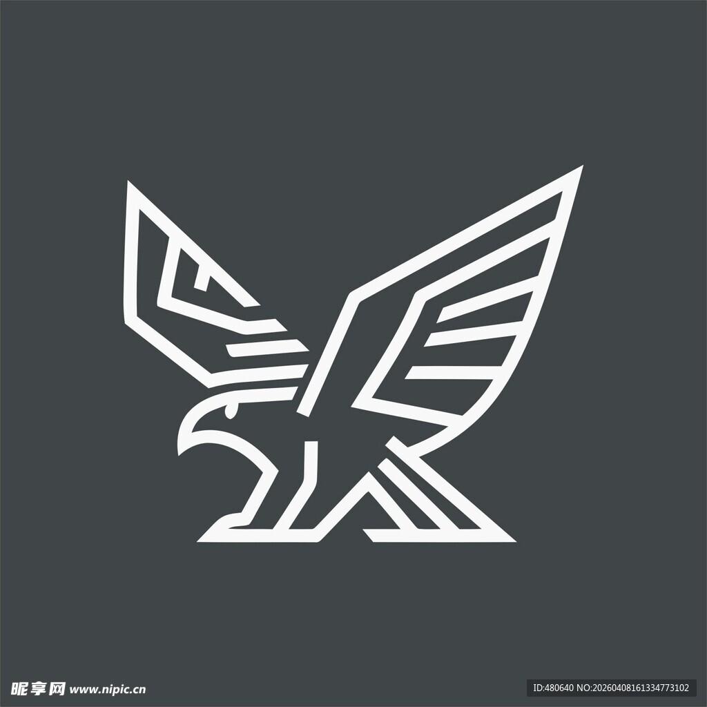 简约风格展翅飞鹰标志